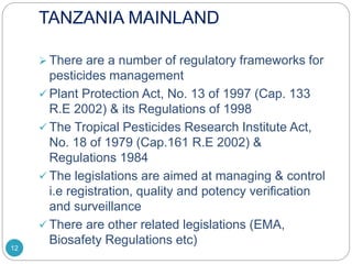 Status of development, registration and use of bio-pesticides in Tanzania