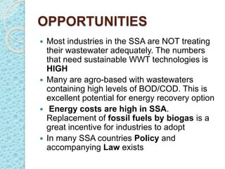 Development and deployment of industrial effluent treatment systems in sub-Saharan Africa: Opportunities and challenges