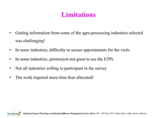 Review of policies, regulations and standards and incentives/disincentives for adoption of new effluent management technologies in the agro process industry in Uganda