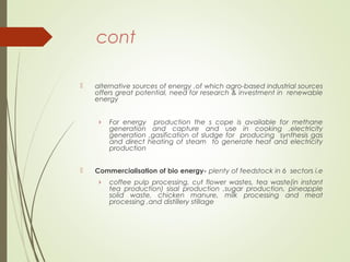 Policy and legislative environment for value addition for agro-based industrial effluents in Kenya