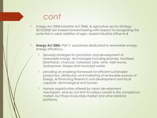 Policy and legislative environment for value addition for agro-based industrial effluents in Kenya