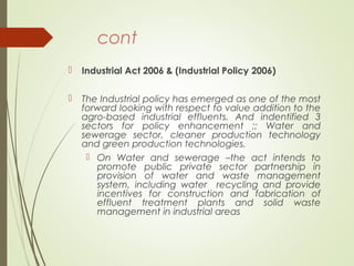 Policy and legislative environment for value addition for agro-based industrial effluents in Kenya