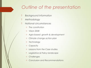 Policy and legislative environment for value addition for agro-based industrial effluents in Kenya