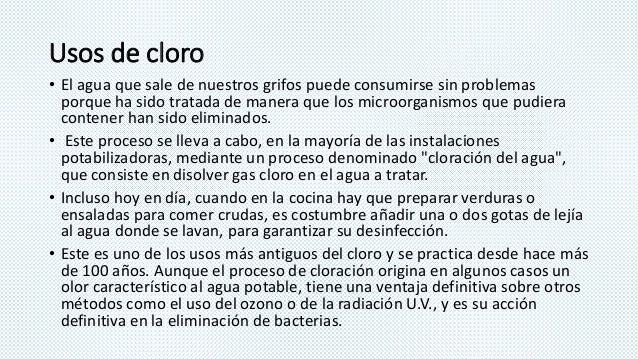 Resultado de imagen para usos del cloro