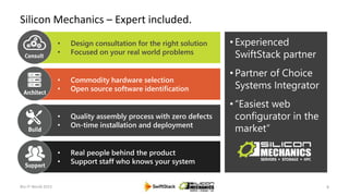 Silicon Mechanics – Expert included.
Bio-IT World 2015 8
• Commodity hardware selection
• Open source software identificat...
