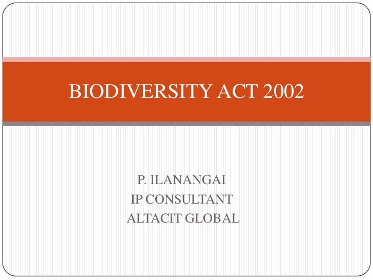 Bioiversity Act 2002 5 3 10