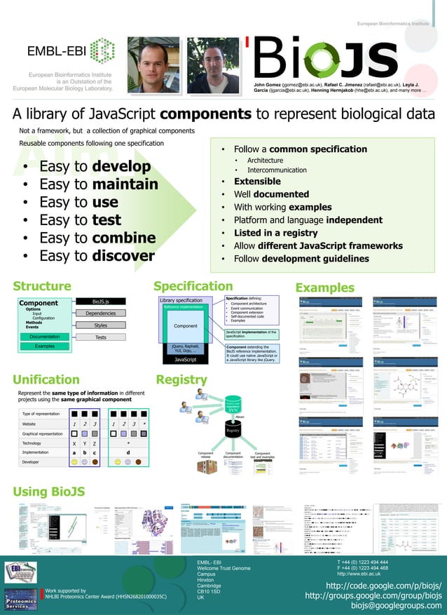 Biojs: A library of JavaScript components to represent biological data ...