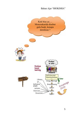Bahan Ajar “BIOKIMIA”
5
Kok bisa ya….
Monosakarida disebut
gula buah, kenapa
demikian ?
 