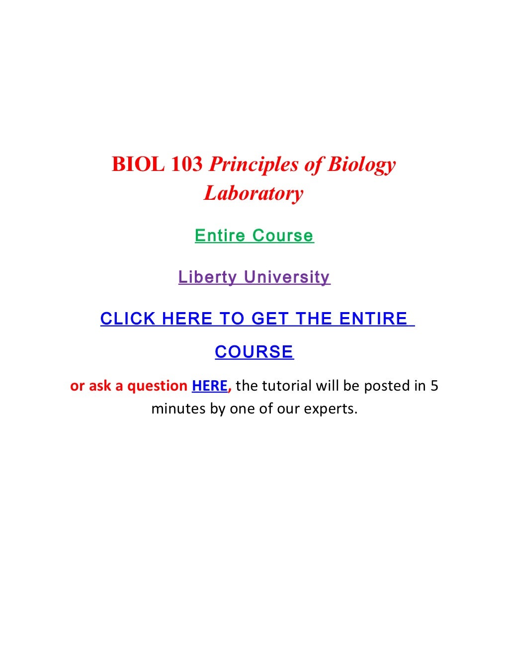 Biol 103 principles of biology laboratory