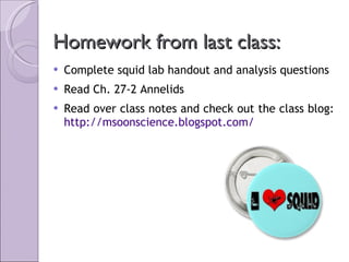 Homework from last class: ,[object Object],[object Object],[object Object]