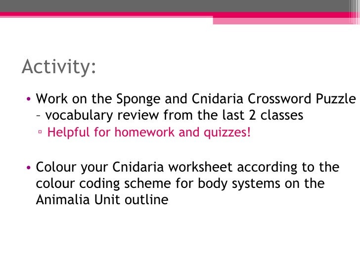 Biol 11 Lesson 3 Feb 7 - Ch. 26 Cnidarians