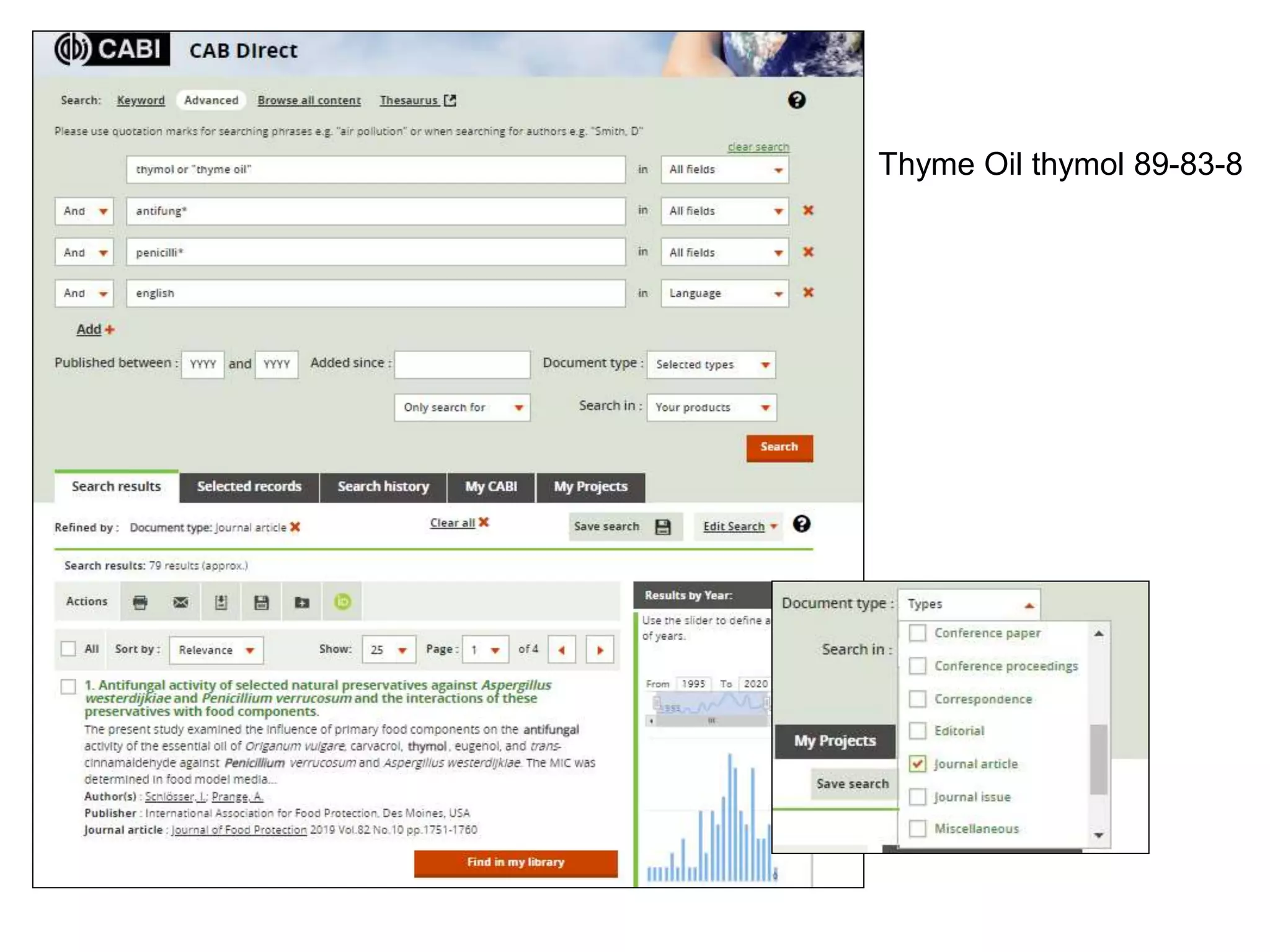 Thyme Oil thymol 89-83-8
 