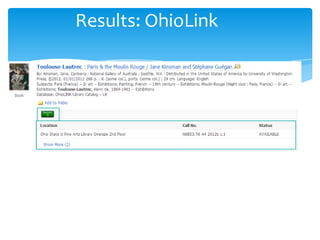Results: OhioLink
 