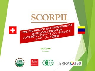 BIOLCOM
Ecuador
Mr. Peter Bachmann, GENERAL MANAGER
P.O. BOX 1722-20371
3-9-99552911
Email: gerencia@biolcom.com
Skype: scorpii75921
 