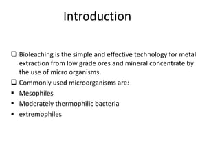 Bio leaching or biomining | PPTX