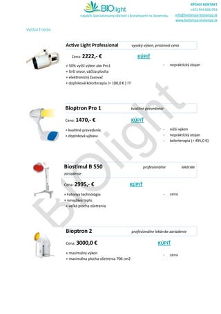 Biolight biolampy bioptron biostimul medilight | PDF