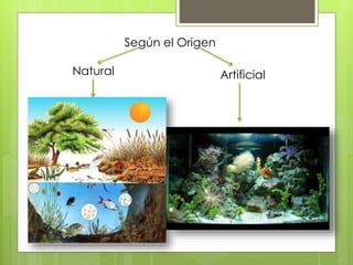 Según el Origen
Natural Artificial
 