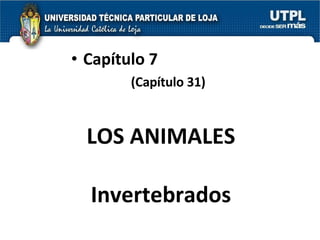 LOS ANIMALES Invertebrados Capítulo 7 (Capítulo 31) 