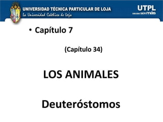 LOS ANIMALES Deuteróstomos Capítulo 7 (Capítulo 34) 