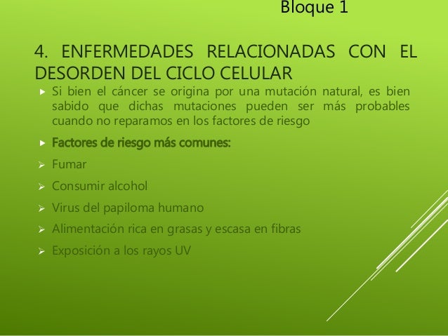 Enfermedades relacionadas con desorden en el ciclo celular