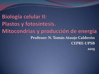 Profesor: N. Tomás Atauje Calderón
CEPRE-UPSB
2015
 