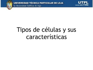 Tipos de células y sus
características
8
 