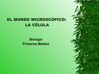 EL MUNDO MICROSCÓPICO:  LA CÉLULA Biología Primeros Medios 