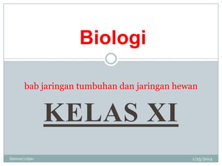 Biologi
bab jaringan tumbuhan dan jaringan hewan

KELAS XI
linswan/11ipa1

1/25/2014

 