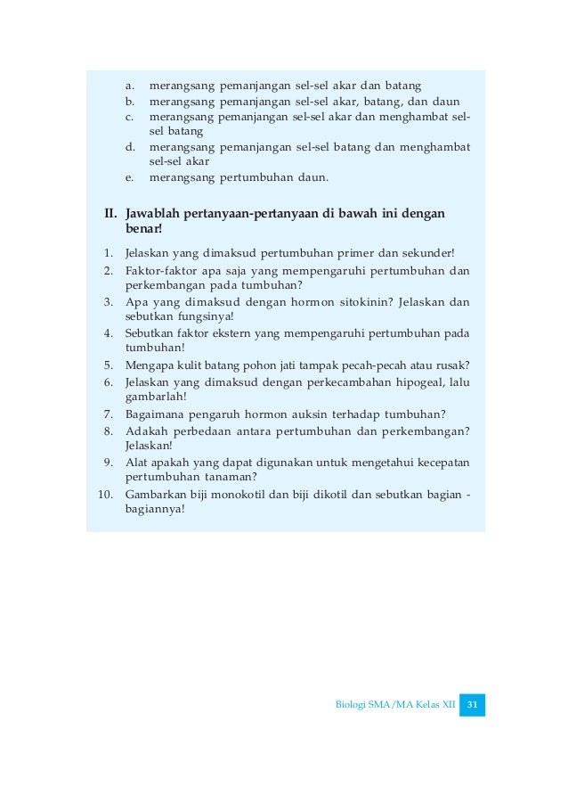 Contoh Soal Essay Biologi Kelas Xii 32 - Tugas Sekolahku