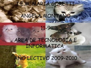 I.E.M. MARIA GORETTI   ANGELA MONTAÑO   11-9   AREA DE TECNOLOGIA E INFORMATICA    AÑO LECTIVO 2009-2010     