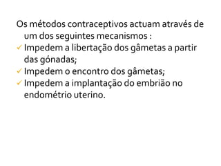 Biologia – 12º Ano (ContracepçãO)