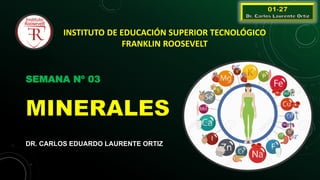 INSTITUTO DE EDUCACIÓN SUPERIOR TECNOLÓGICO
FRANKLIN ROOSEVELT
SEMANA Nº 03
DR. CARLOS EDUARDO LAURENTE ORTIZ
 