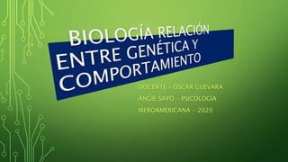 DOCENTE – ÓSCAR GUEVARA
ANGIE SAYO - PSICOLOGÍA
IBEROAMERICANA - 2020
 