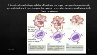 Correia 2020 5
A imunidade mediada por células, além de ter um importante papel no combate de
agentes infeciosos, é especialmente importante no reconhecimento e na eliminação de
células cancerosas.
 