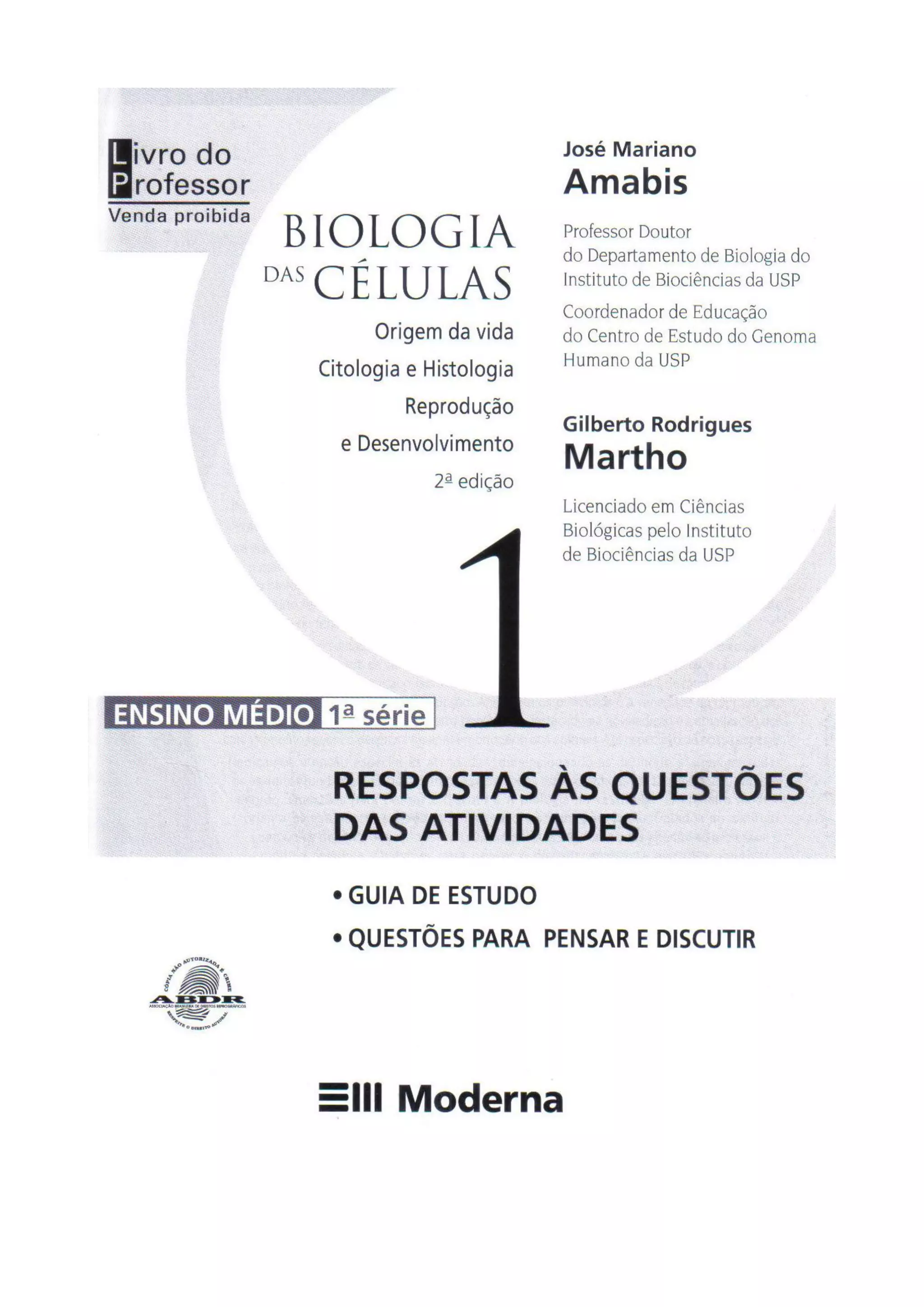 Biologia das células volume 1 (amabis e martho)