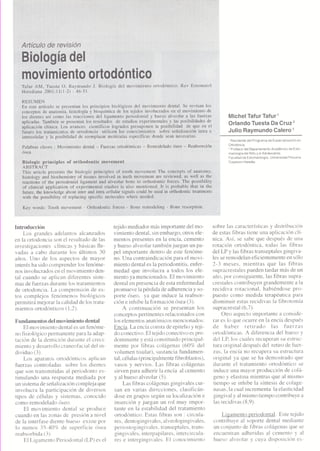 Biologia del movimiento ortodontico