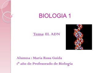 BIOLOGIA 1
Tema: EL ADN

Alumna : María Rosa Guida
1º año de Profesorado de Biología

 