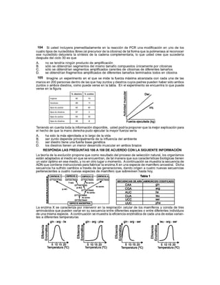 RESPÓNDA LAS PREGUNTAS 106 A 108 DE ACUERDO CON LA SIGUIENTE INFORMACIÓN
104
105
 