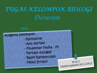 TUGAS KELOMPOK BIOLOGI
Disusun
Oleh :
 