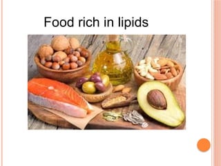Food rich in lipids
 