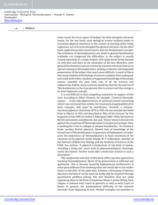 Biological Thermodynamics