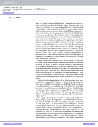 Biological Thermodynamics