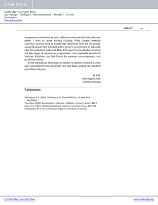 Biological Thermodynamics