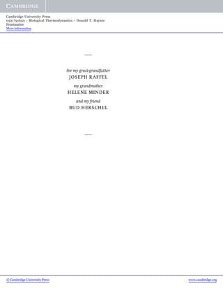 Biological Thermodynamics