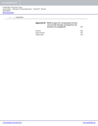 Biological Thermodynamics