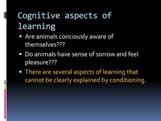Ethology: Biological aspects of learning | PPTX