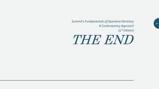 THE END
Summit’s Fundamentals of Operative Dentistry
A Contemporary Approach
(4th Edition)
94
 