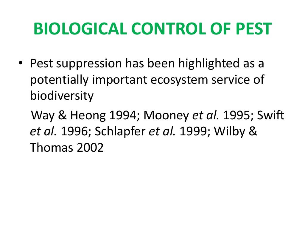 Biological control of pest