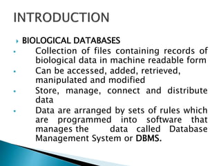 Applications of Biological Databases Ppt