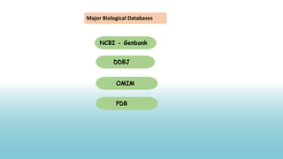BIOLOGICAL DATABASE AND ITS TYPES,IMPORTANCE OF BIOLOGICAL DATABASE | PDF